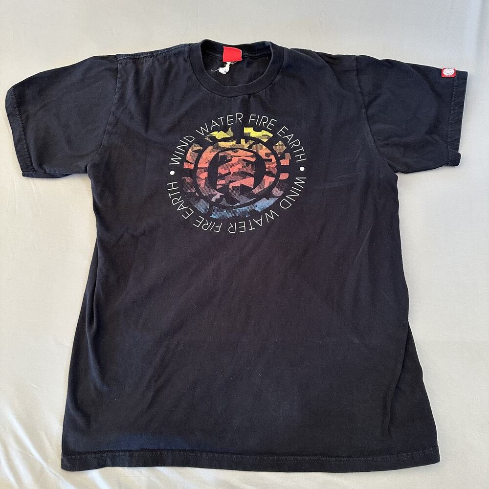Element Shirt Mens Medium Black Wind Water Fire Earth Graphic Skate Streetwear